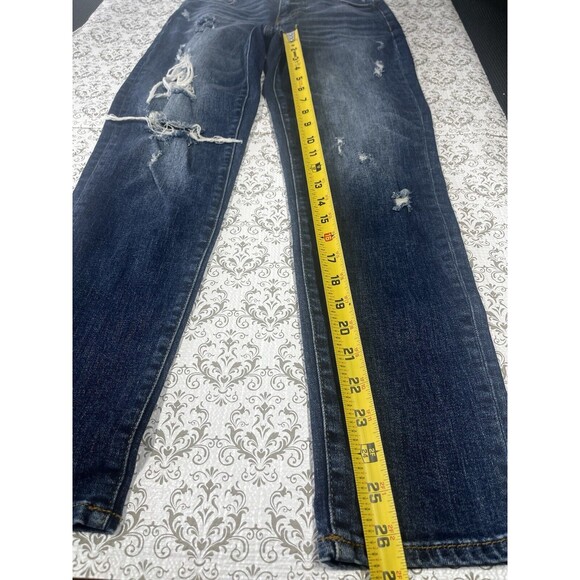 Willow & Root Jeans High Rise The Mom Fit Distressed Women's 25 Blue Pants Denim - Picture 5 of 9